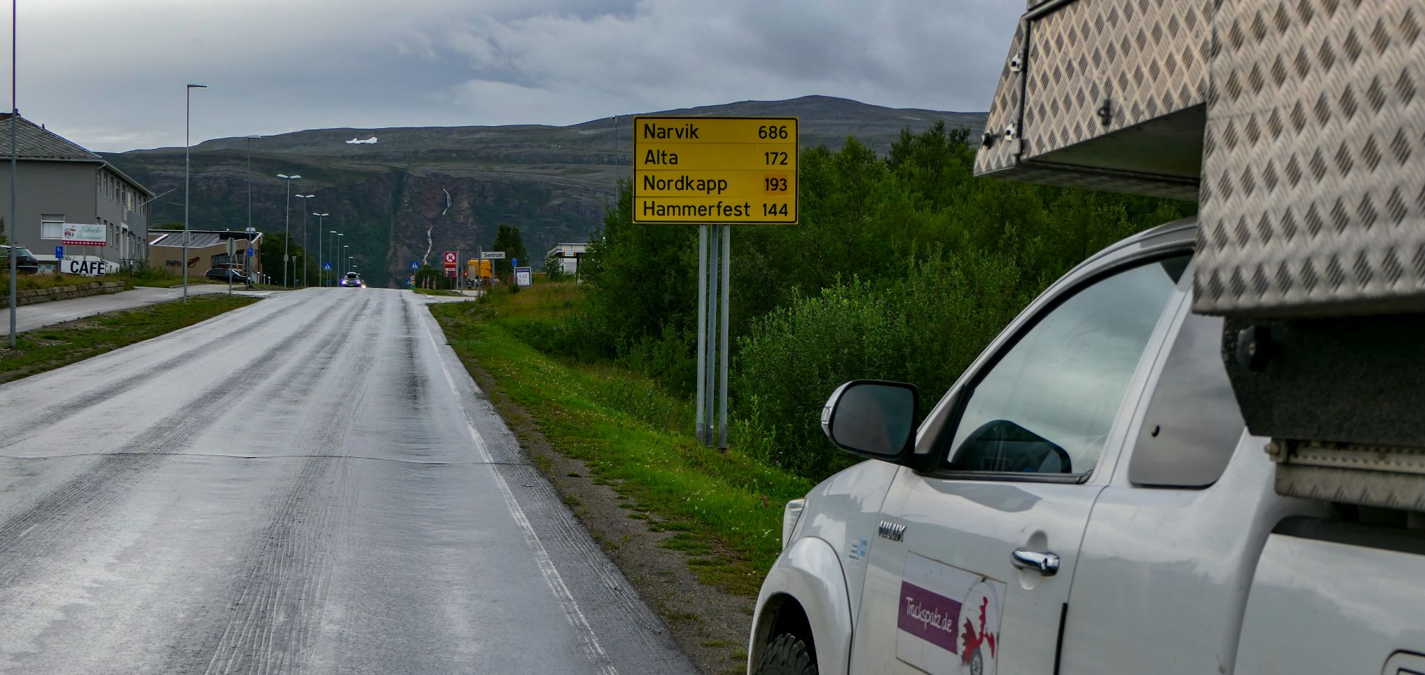 Grenze nach Norwegen überschritten. Das Nordkap ist nahe...